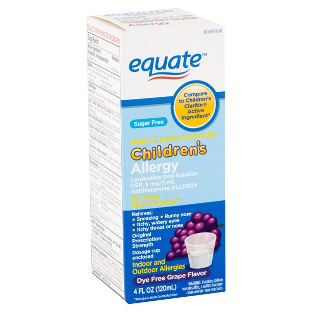Equate Children's Allergy Oral Solution, Grape, 4 fl oz