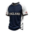 thumbnail image 2 of England 2026 Soccer Cup Lion Graphic Tee for Men, Short Sleeve Crew Neck Shirt with Red-Blue Brushstroke & Shield Print, Breathable Retro Fan Top, Lightweight Casual Jersey, 1 PC Royal Blue M, 2 of 4