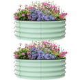 thumbnail image 1 of Lot de 2 Bacs de Jardin Surélevés Galvanisés 3x3x1 Pi Bacs de Plantation Ronds en Métal avec Fond Ouvert Robustes Résistants à la Rouille Bacs de Jardin d'Extérieur pour Légumes Fleurs et Herbes Vert, 1 of 1
