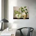thumbnail image 3 of Nawypu Wall Art for Bathroom/Hallway, SZ HD Elegant Canvas Painting Prints of Green Spring Plants in Vases on Beige/Tan Picture Waterproof Decor, Ready to Hang, 3 of 4