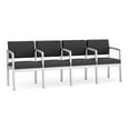 thumbnail image 1 of Lenox Steel Reception Waiting 4 Seats Chair / Silver Steel / Dark Gray, 1 of 5