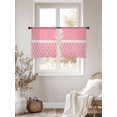 thumbnail image 4 of Vintage Anchor Texture Sheer Curtains 54 Inch Long 2 Panels, Pink White Geometric Classic Stripes Light Filtering Rod Pocket Curtains, Sheer Voile Drapes for Living Room Bedroom, 52"x54", 4 of 8