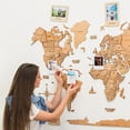 thumbnail image 3 of Enjoy The Wood 3D Wood World Map Wall Art Large Wood Wall Décor Housewarming Gift Idea Wood Wall Art World Travel Map for Home & Kitchen or Office (L, Light), 3 of 7