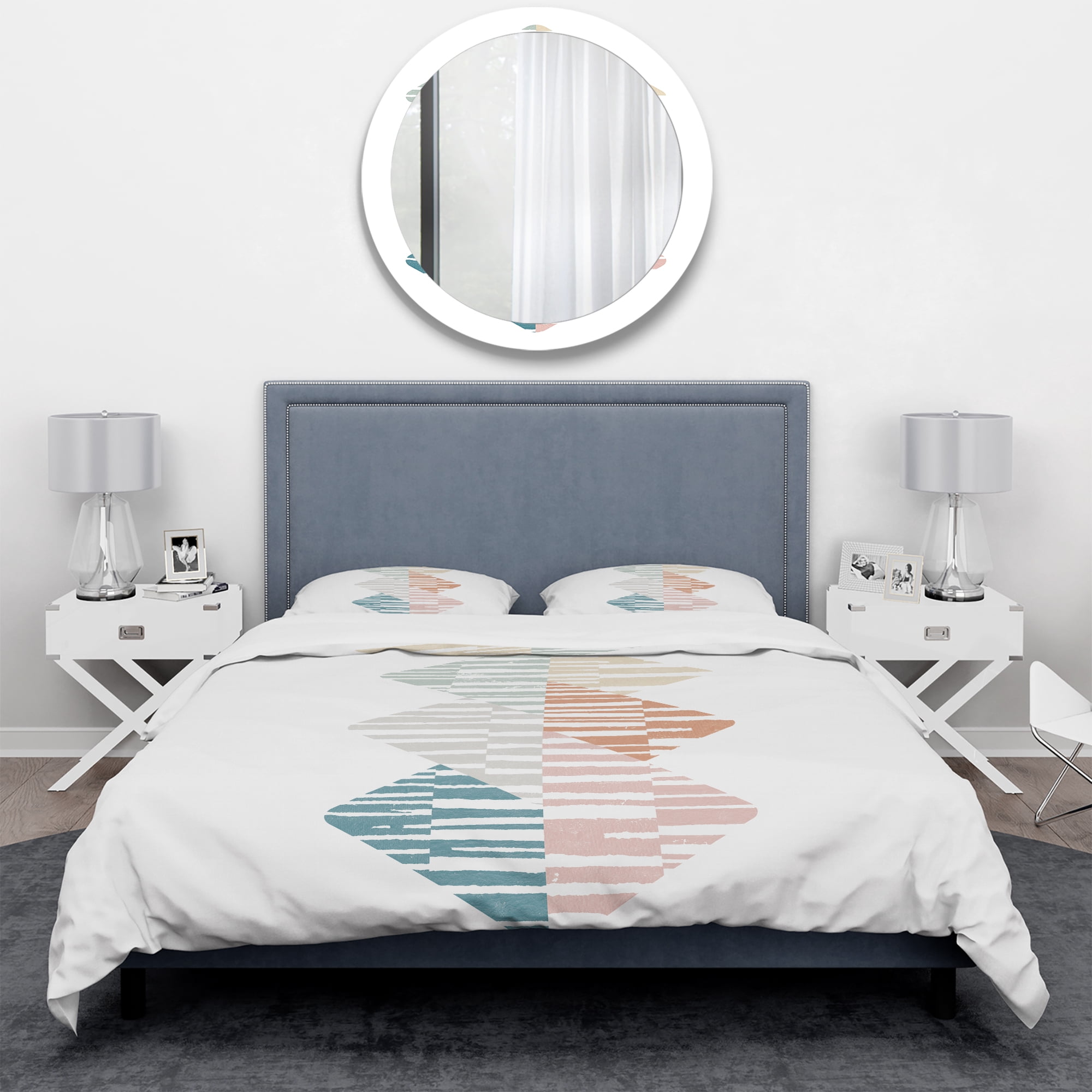 Designart 'Watercolor Geometric Triangle II' Geometric Duvet Cover Set