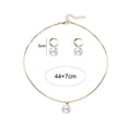 thumbnail image 5 of SmartBy Faux Pearl Jewelry Set for Women White Faux Pearl Necklace Hoop Earrings Set for Bride Bridesmaid Wedding Accessory, 5 of 7