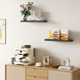 thumbnail image 4 of 16.5 in Solid Wood Floating Shelves Wall Mounted Shelves, Black Color, Set of 2, 4 of 7