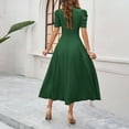 thumbnail image 5 of SMihono Womens A Line Dress Formal Summer Elegant Dresses Trendy Casual V Neck Dress Short Sleeve Vacation Cocktail Dress Army Green S, 5 of 8