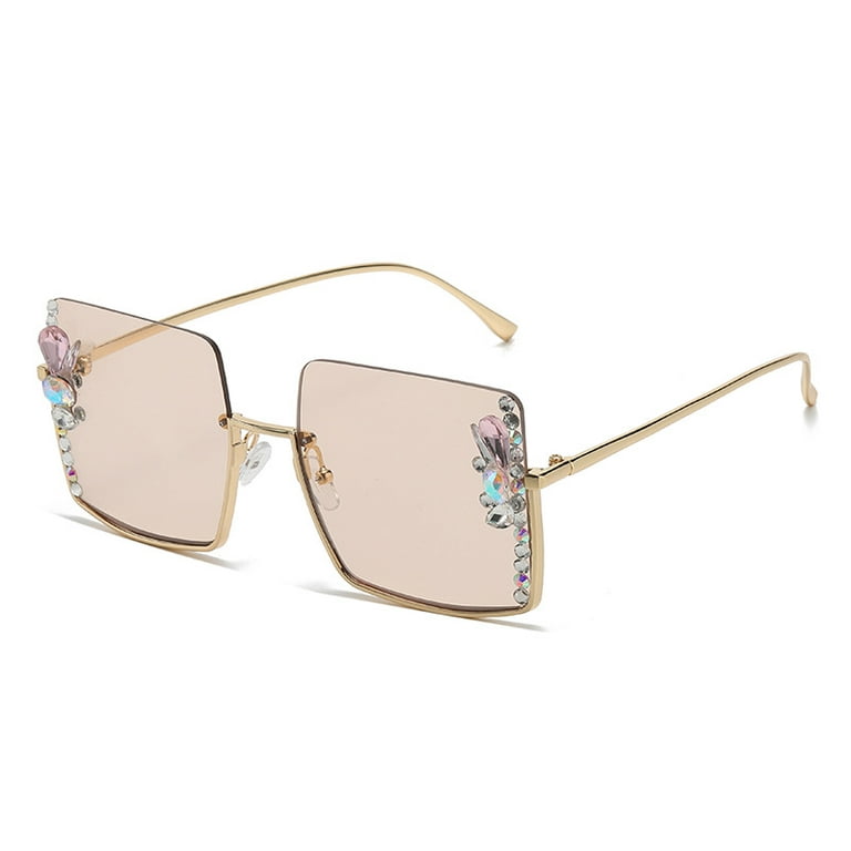 Ycnychchy Korean Version Diamond Studded Sunglasses for Women's UV Protection 2023 New Internet Celebrity Retro Sunglasses Driving Glasses Small Face
