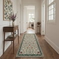 thumbnail image 3 of GENIMO 2'x3' Floral Area Rug, Machine Washable Non Slip Low Pile Rug for Entryway Front Door Kitchen Bathroom, Cream Green, 3 of 7