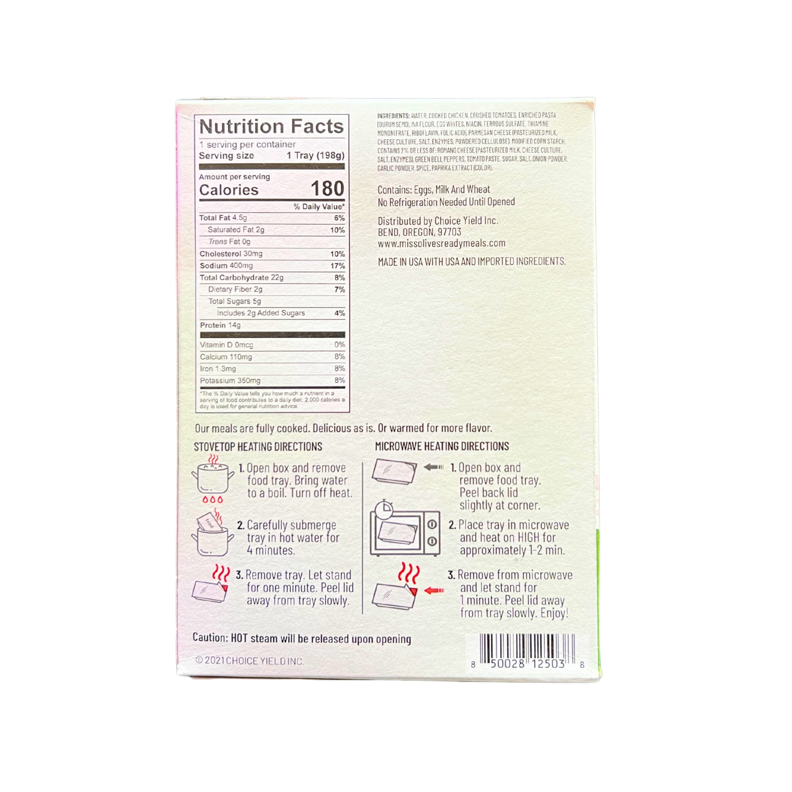 Miss Olives Chicken Pasta Parmesan with Tomato Sauce (Pack of 12)