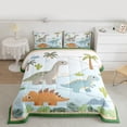 thumbnail image 2 of jejeloiu Kawaii Dinosaur Twin Comforter Sets,Hawaii Coconut Tree Bedding Set For Dino Boys Reversible 2 Pieces, 2 of 8