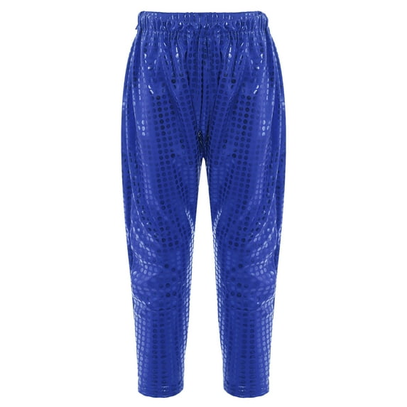 YEAHDOR Kids Boys Casual Radish Pants Sparkle Sequins Hip Hop Jazz Dance Pants