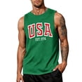 thumbnail image 2 of LNZGNM Mens Graphic Tank Tops Plus Size 4th of July Shirts Athletic American Flag Muscle Sleeveless Tank Tops Vacation Tee Tops,Green M, 2 of 4
