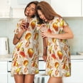 thumbnail image 4 of Fuzoiu Autumn With Birds Print Women Nightgowns, Soft Comfy Lightweight Short Sleeves Sleepwear,Crew Neck Loungewear, 4 of 6