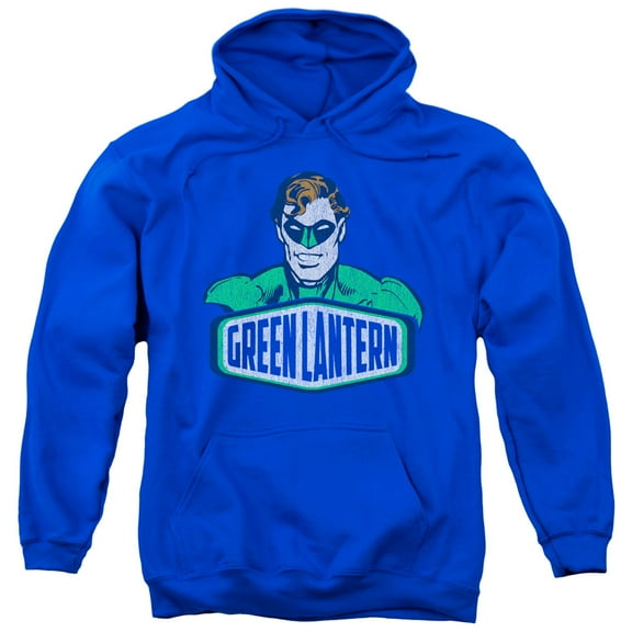 Dco/Green Lantern Sign Adult Pullover Hoodie Sweatshirt Royal Blue