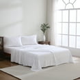 thumbnail image 5 of 100% Pure French Linen Flat Sheet – Single Piece, Washed, Soft, Breathable, Natural, Eco-Friendly (White), 5 of 6