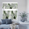 thumbnail image 6 of 3 Piece Kitchen Curtains and Valances Set Boho Geometric Cafe Curtains 36 Inch Length Farmhouse Green Abstract Stripes Leaves Valance & Tier Curtain for Living Room Bedroom Window 54"x18"+27"x36"*2, 6 of 6