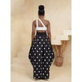 thumbnail image 2 of Black And White Polka Dot Pleated Maxi Skirt With Front Slit, Elegant Resort Style For Daily Wear And Parties, 2 of 7