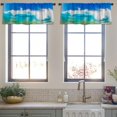 thumbnail image 3 of LALILO Kitchen Curtain Valance Blue Ocean Wave Ocean Rod Pocket Window Curtain 52"x 18" Set of 2, 3 of 5