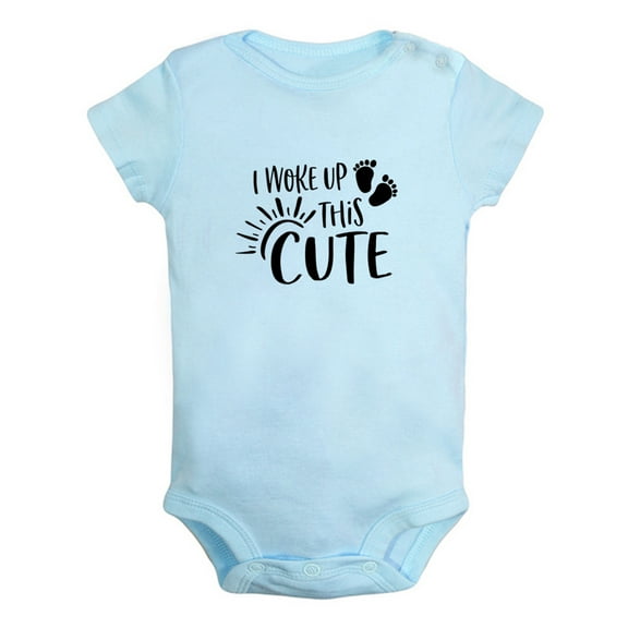 I Woke Up This Cute Funny Rompers For Babies, Newborn Baby Unisex Bodysuits, Infant Jumpsuits, Toddler 0-12 Months Kids One-Piece Oufits (Blue, 6-12 Months)