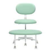 Pinmoco Ergonomic Cross Legged Swivel Chair, Wide Swivel Vanity Chair with Back Support, Height Adjustable for Criss Cross Sitting, Green