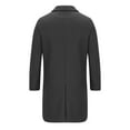 thumbnail image 5 of Men's Wool Blends Double-Breasted Pea Coat Fashion Stand Collar Business Work Long Jacket Cardigan Casual Long Sleeve Slim Fit Winter Trench Coats, 5 of 6