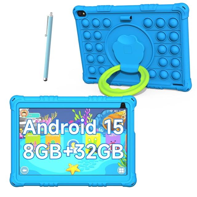 Tablette pour Enfants Android 15, Tablettes 10 Pouces pour Enfants, 8 Go RAM 32 Go ROM Extension 1 To, Tablette pour Tout-Petits avec Contrôle Parental, Écran IPS,