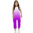 thumbnail image 5 of ATOGUTA Girls Jumpsuits Size 5T-14 Spaghetti Strap Loose Romper Kids Casual Sleeveless Overalls with Pockets Purple, 5 of 5