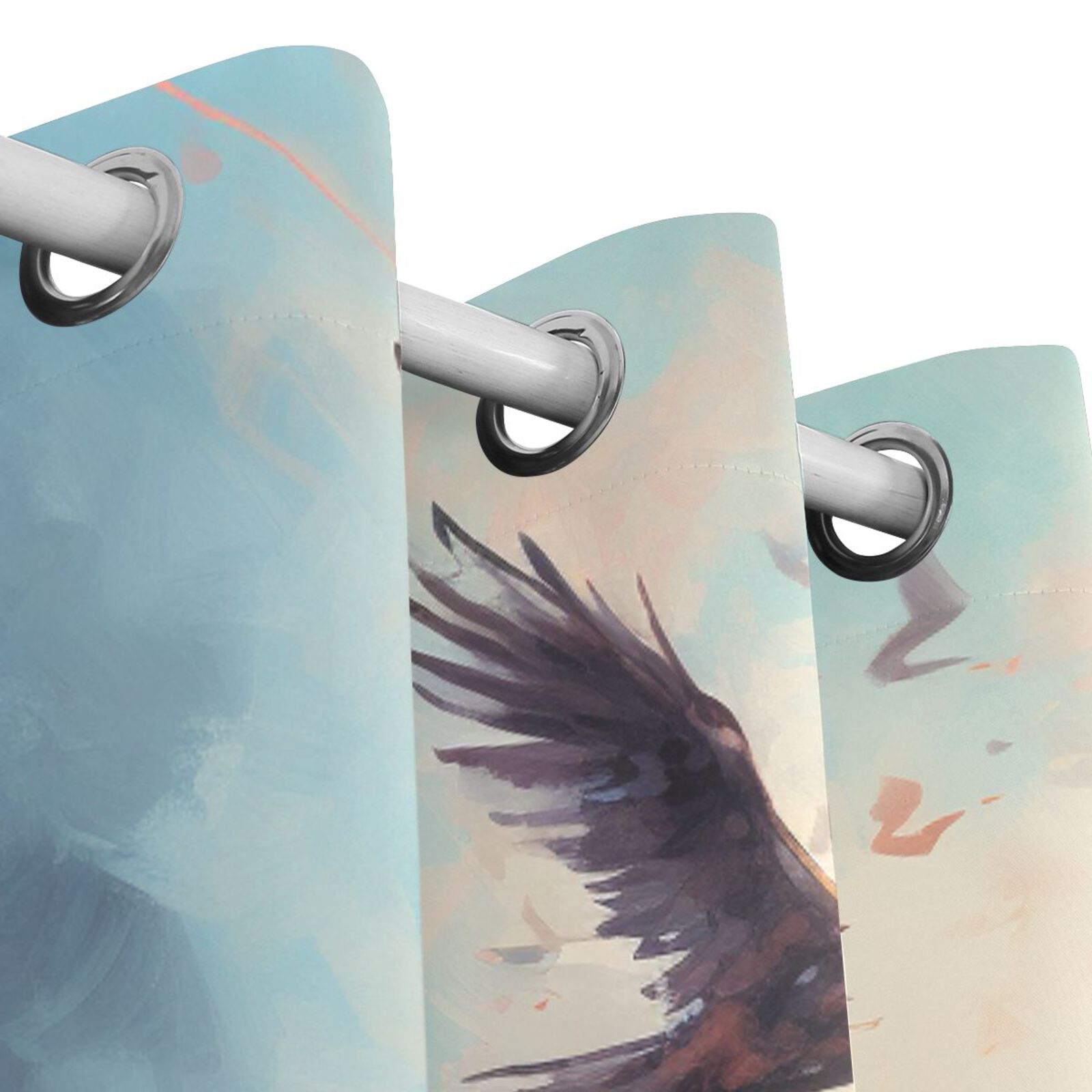 Birds Sky Painting Black Out Curtains 72 Inch Length Curtains for Sliding Glass Doors Bedroom Living Room 2 Pack