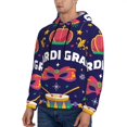thumbnail image 3 of Wukai Happy Mardi Gras Print Men Hoodies Fleece Sweatshirts Long Sleeve Sweaters Pullover Fall Outfits Winter Clothes-X-Large, 3 of 7