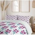 thumbnail image 6 of Ambesonne Vintage Duvet Cover Sets, Poppies Leaves Buds, 2-Queen, Fuchsia and Petrol Blue, 6 of 7