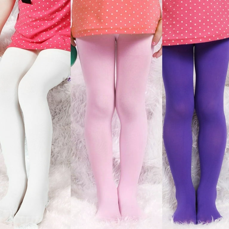 Girls Theatrical Pink Comfortable Dance Nylon Stretch Tights 6X-14 