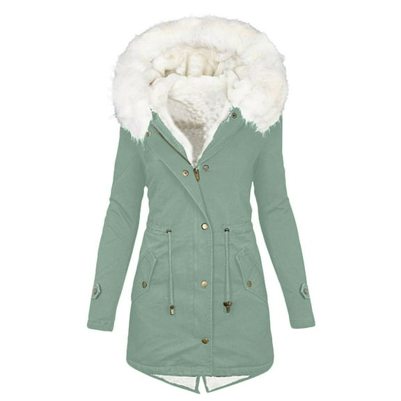 Niaviben Winter Coats for Women Puffer Long Puffer Coat Women's Thickened Down Jacket Puffy Jacket Puffy Jackets for Women Puffer Jacket Womens Jackets Casual Mint Green M
