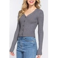 thumbnail image 2 of Women's Long Sleeve V-neck Button Down Fitted Cardigan, 2 of 4