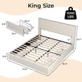 thumbnail image 2 of EastVita King Size Bed Frame with 4 Storage Drawers Platform Bed Frame King with Upholstered Channel Tufted Wingback Headboard Strong Wooden Slats Support No Box Spring Needed Beige, 2 of 8