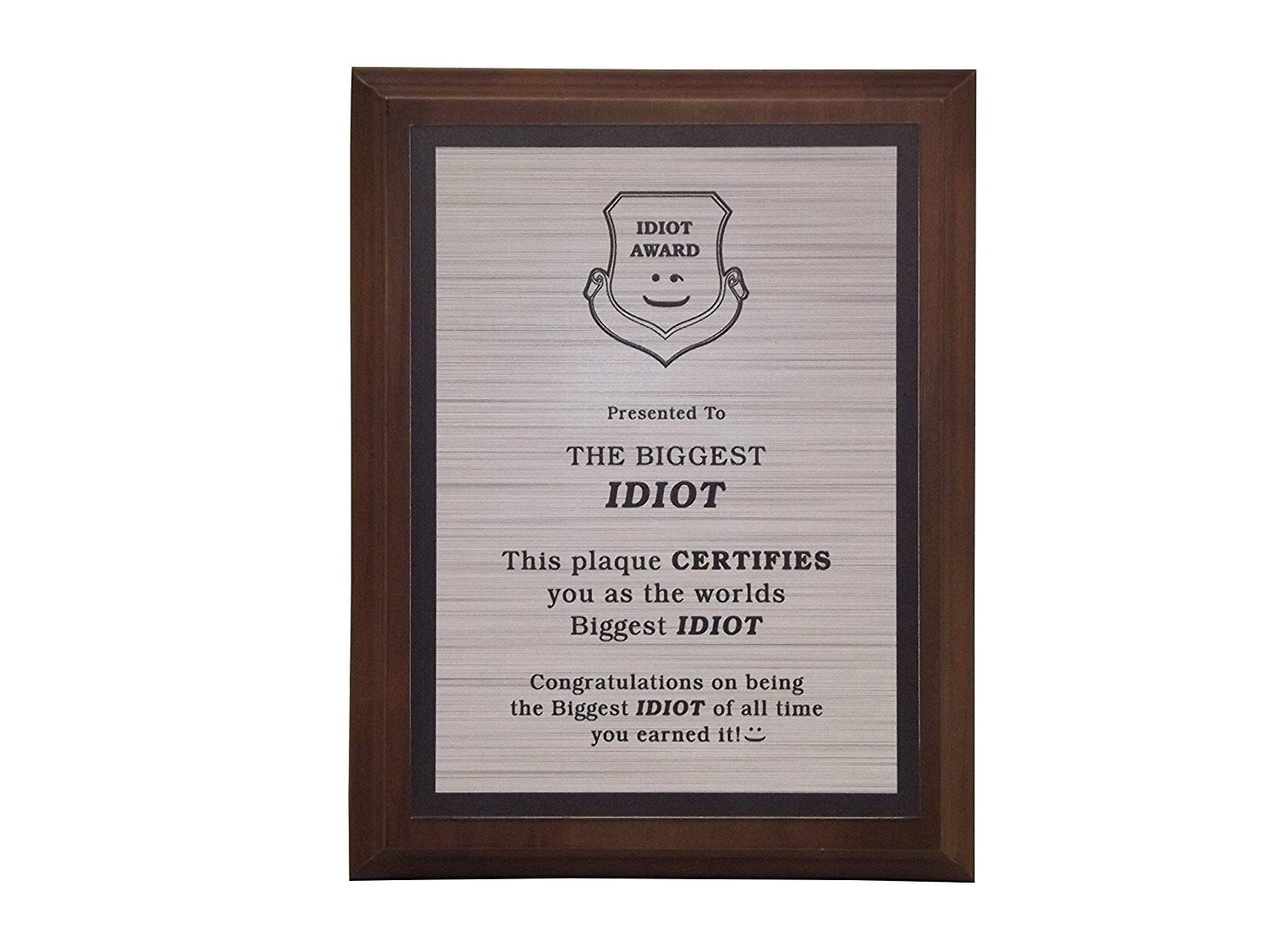 Aahs Engraving Worlds Greatest Plaques Biggest Idiot Silver Walmart Com