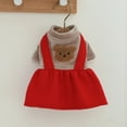 thumbnail image 3 of comerut Dog Skirt Splicing Design Cartoon Pictures Soft Color Matching Comfortable Party Accessory Little Bear Print Christmas Festival Pet Skirt for Cat, 3 of 8