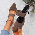 thumbnail image 2 of ZACPNCV Womens Pointed Toe Pumps Slip On Stiletto Heel Comfort Dress High Heel Slides, 2 of 9