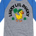 thumbnail image 3 of Instant Message - St. Patrick's Day Lucky Lil Ducky - Toddler & Youth Raglan Graphic T-Shirt, 3 of 5
