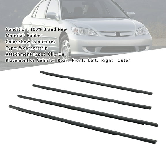4pcs Weatherstrip Window Seal 72410S5A003 For Honda Civic 2001-2005