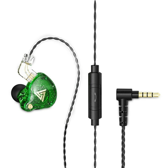 QKZ Auriculares con cable Auriculares intrauditivos para juegos Auriculares con sonido estéreo HiFi desmontables con micrófono, Verde Scienceny EL004782-04B