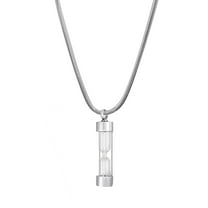 Silver Hourglass Cremation Urn Necklace for Ashes Pendant Memorial Cremation Jewelry with Free Funnel Kit and Velvet Jewelry Box