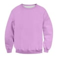 thumbnail image 5 of Domuza Sweatshirts for Men Casual Long Sleeves Crewneck Solid Pullover Sweatshirt Stylish Basic Warm Soft Cotton Blend Loose Fit Blouse Light Purple L, 5 of 5