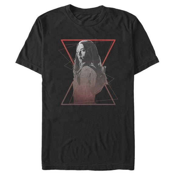 Men's Marvel Black Widow Geometric Twist  Graphic Tee Black Medium