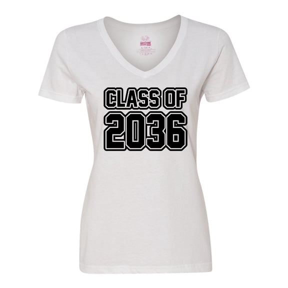 Inktastic Class of 2036 in Black Outlined Text Women's V-Neck T-Shirt