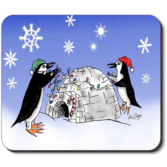 Art Plates Mouse Pad - Penguin Igloo