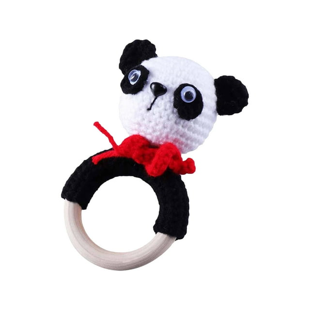 Agiferg Cartoon Knitting Handmade Crochet Knitting Rattle Ring Suzuki Ring