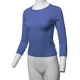 thumbnail image 5 of A2Y Women's Basic Casual Colorful 3/4 Sleeve Knit Pullover Sweator Top Viola L, 5 of 6