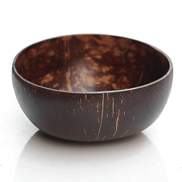 Bol de coco natural, cuenco para servir de cáscara de coco, plato para ensalada de frutos secos y dulces, recipiente para artículos diversos para el hogar o la cafetería.