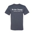 thumbnail image 2 of Inspirational Quote Be the Change by Mahatma Gandhi 1913 Men's Graphic T-Shirt, Vintage Heather Blue, 4XL, 2 of 3